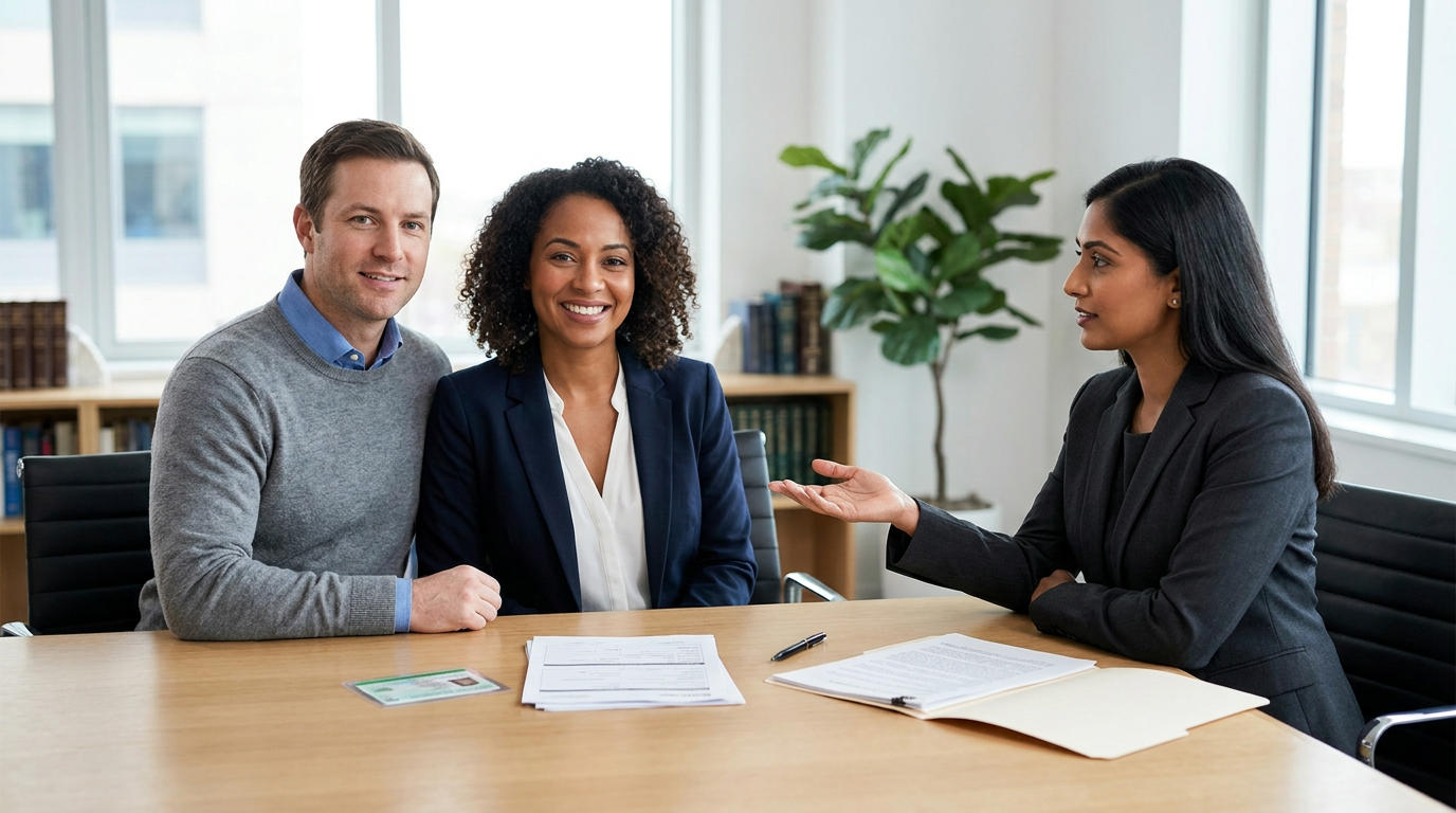 Boston marriage immigration attorney with clients holding an approved I-130 spousal petition